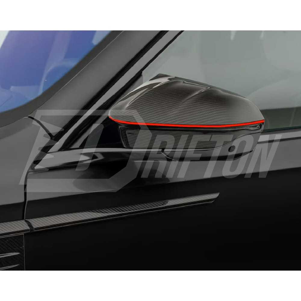 Mansory Style Dry Carbon Fiber Side Mirror Caps For BMW 7 Series G70 2023-ON