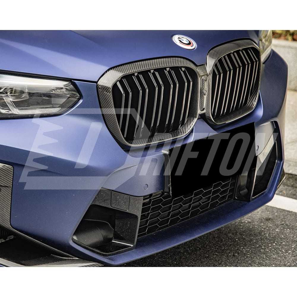 Dry Carbon Fiber Front Bumper Grille For BMW X3 G01 G08 X4 G02 LCI 2022-2024