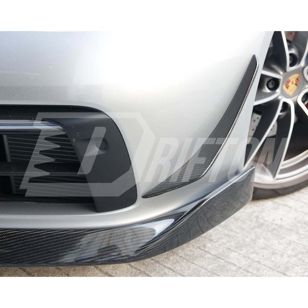 MIW Style Dry Carbon Fiber Front Bumper Canards For Porsche 911 992 Carrera S 2019-2023