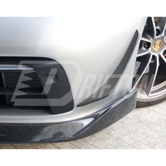 MIW Style Dry Carbon Fiber Front Bumper Canards For Porsche 911 992 Carrera S 2019-2023