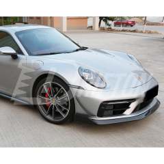 MIW Style Dry Carbon Fiber Front Bumper Canards For Porsche 911 992 Carrera S 2019-2023