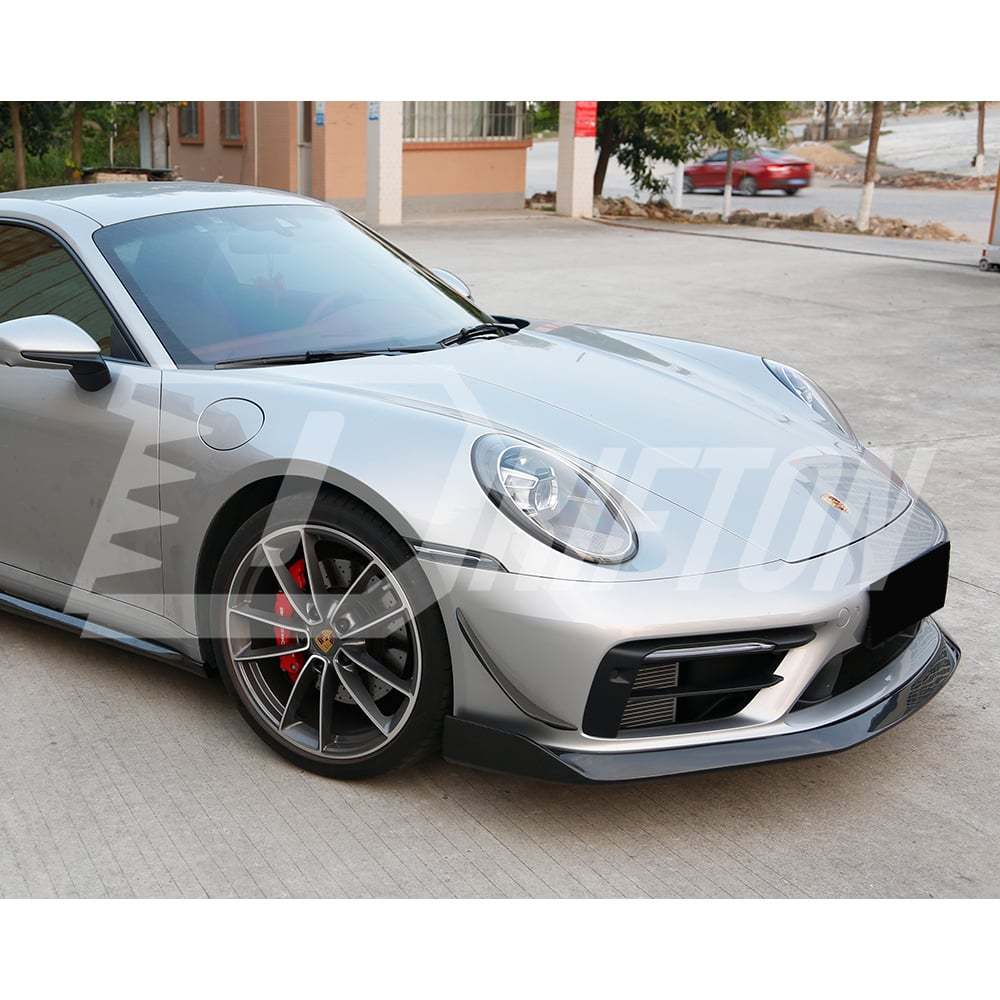 MIW Style Dry Carbon Fiber Front Lip For Porsche 911 992 Carrera S 2019-2023