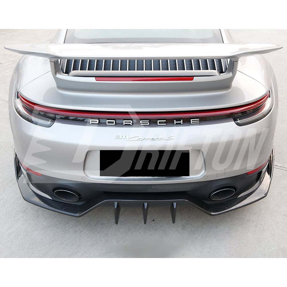 MIW Style Dry Carbon Fiber Rear Diffuser For Porsche 911 992 Carrera S 2019-2023