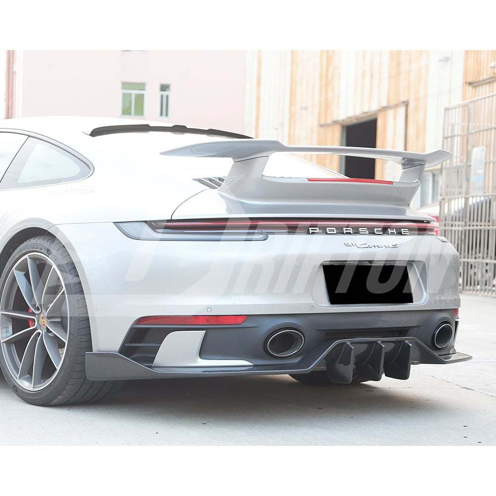MIW Style Dry Carbon Fiber Rear Diffuser For Porsche 911 992 Carrera S 2019-2023