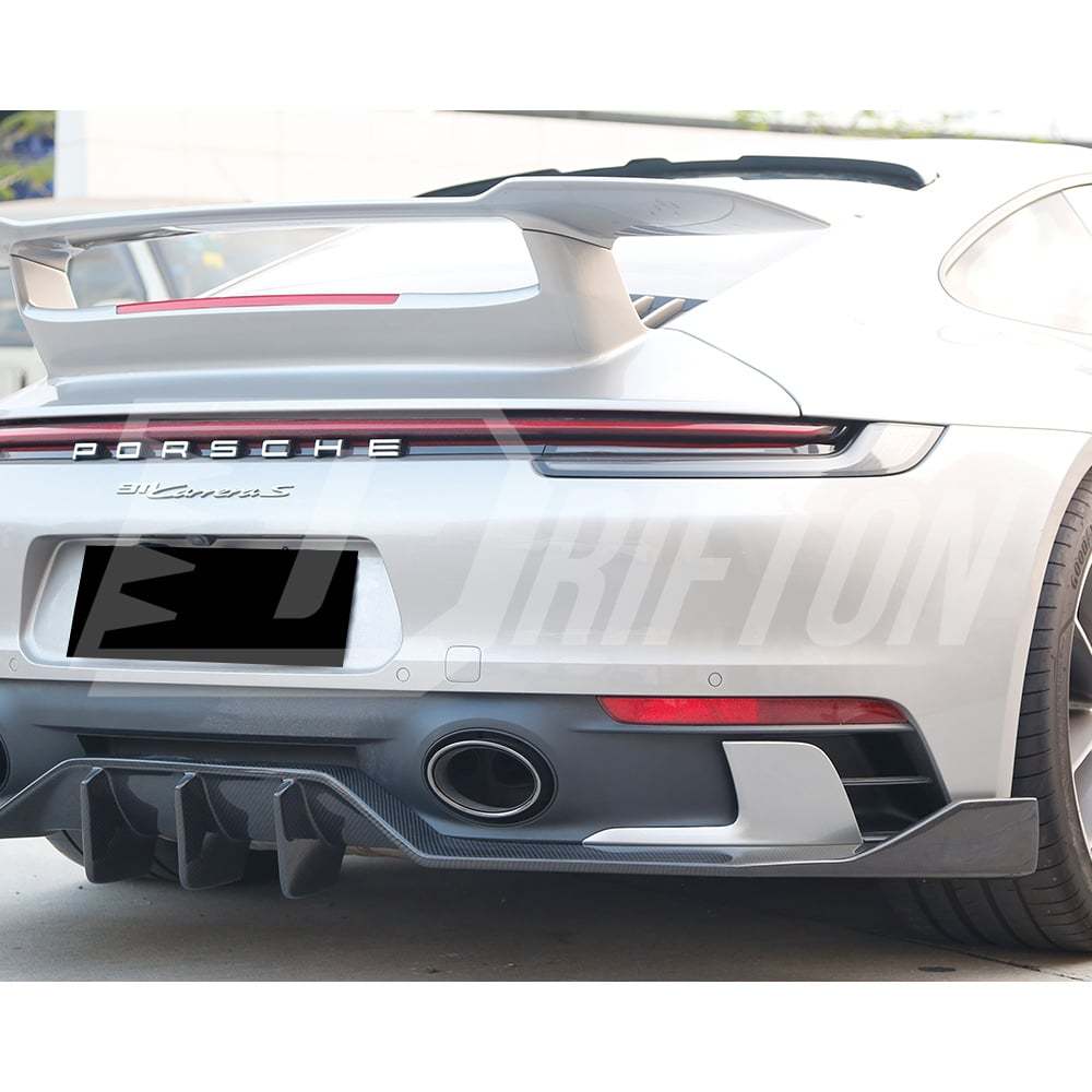 MIW Style Dry Carbon Fiber Rear Diffuser For Porsche 911 992 Carrera S 2019-2023