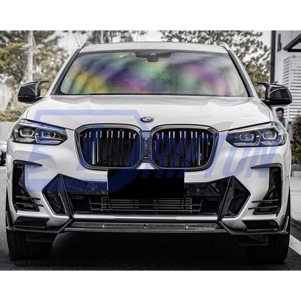 SQ Style Dry Carbon Fiber Front Lip For BMW X3 G01 G08 X4 G02 LCI 2022-2024