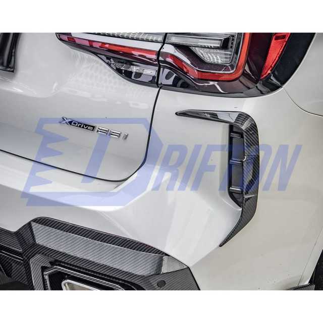 SQ Style Dry Carbon Fiber Rear Bumper Side Canards For BMW X3 G01 G08 LCI 2022-2024