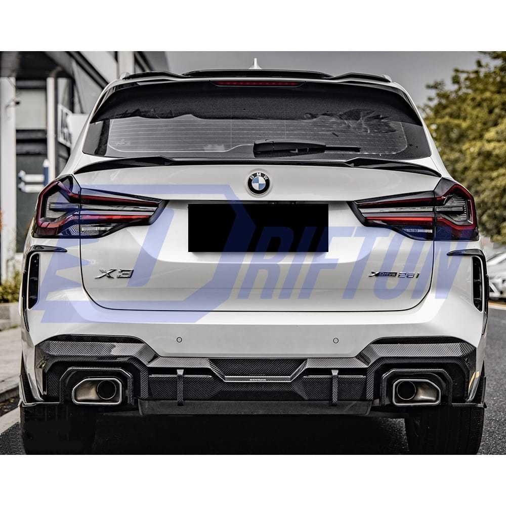 SQ Style Dry Carbon Fiber Rear Diffuser For BMW X3 G01 G08 LCI 2022-2024