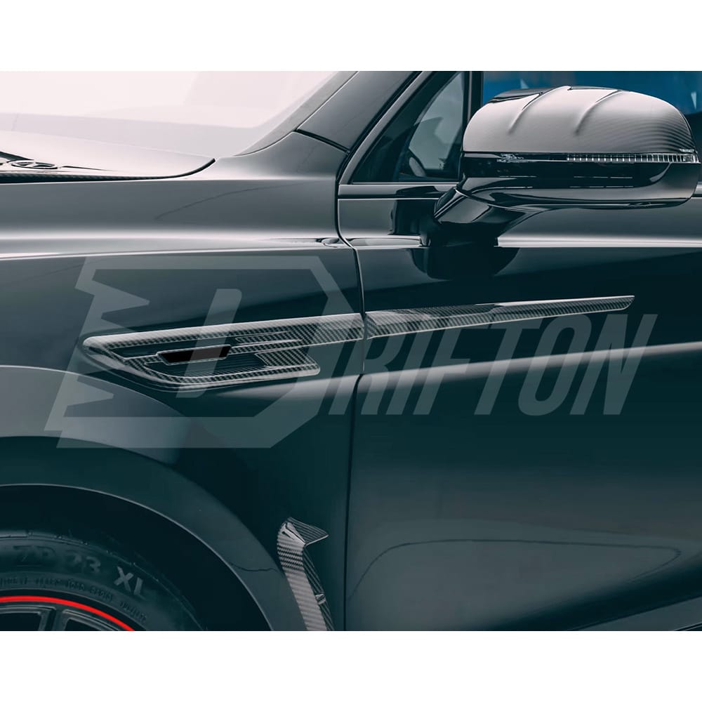 Mansory Style Dry Carbon Fiber Fender Side Strip Trims For Bentley Bentayga 2020-2024