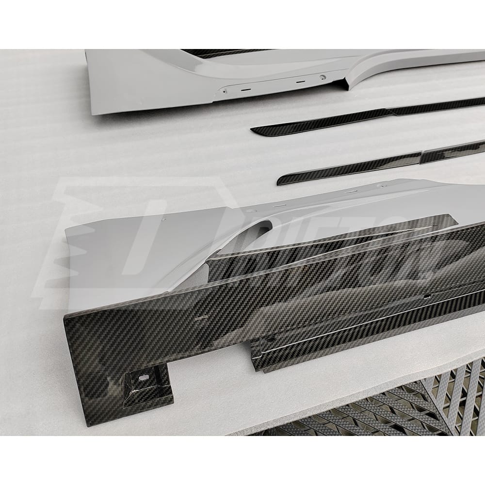 Mansory Style Dry Carbon Fiber Side Skirt For Bentley Continental GT GTC 2018-2024