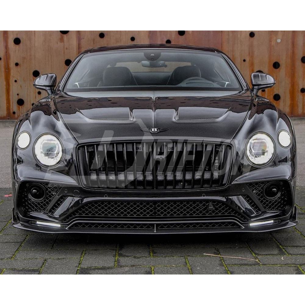 Mansory Style Dry Carbon Fiber Front Bumper For Bentley Continental GT GTC 2018-2024