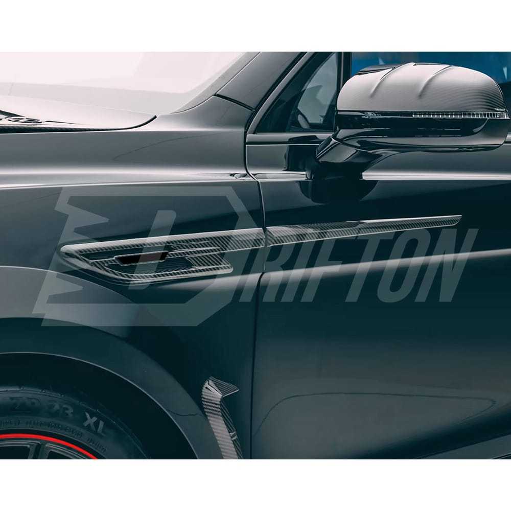 Mansory Style Dry Carbon Fiber Fender Side Strip Trims For Bentley Bentayga 2020-2026