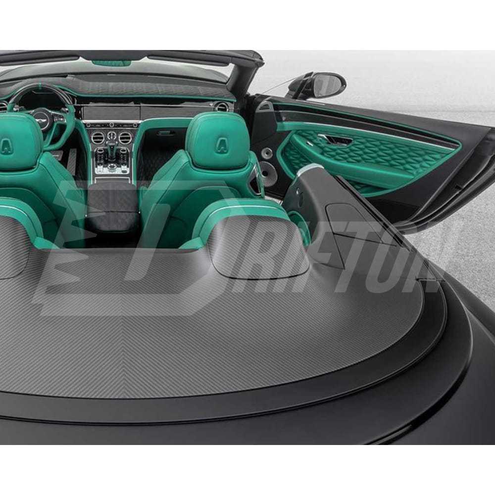 Mansory Style Dry Carbon Fiber Rear Folding Roof Lid Cover For Bentley Continental GTC 2018-2024