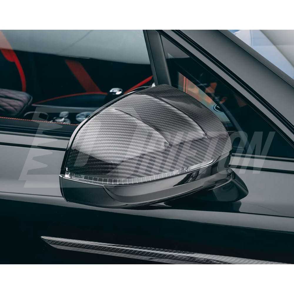 Mansory Style Dry Carbon Fiber Side Mirror Caps For Bentley Bentayga 2020-2024