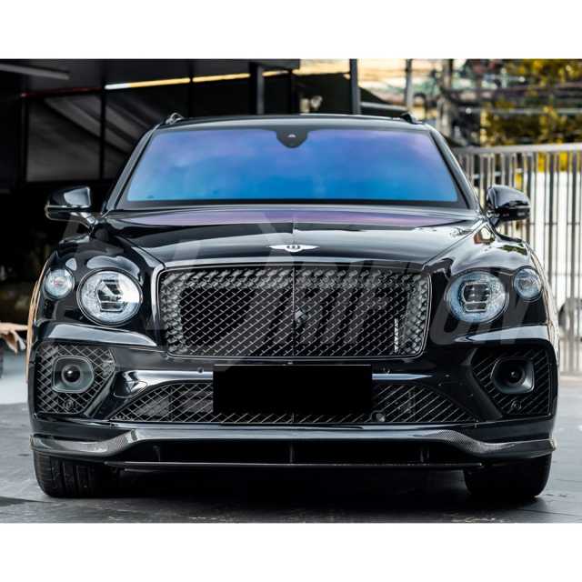 S Style Dry Carbon Fiber Front Lip For Bentley Bentayga 2020-2024