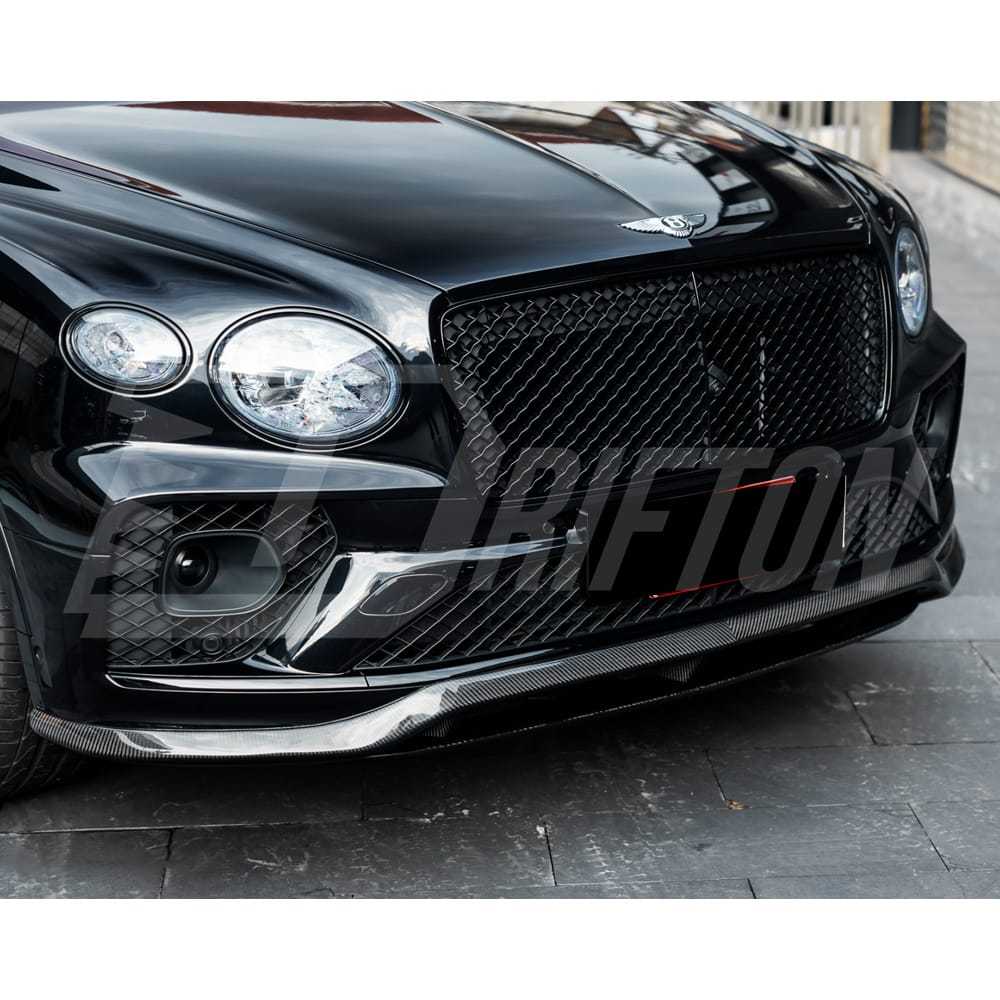 S Style Dry Carbon Fiber Front Lip For Bentley Bentayga 2020-2024