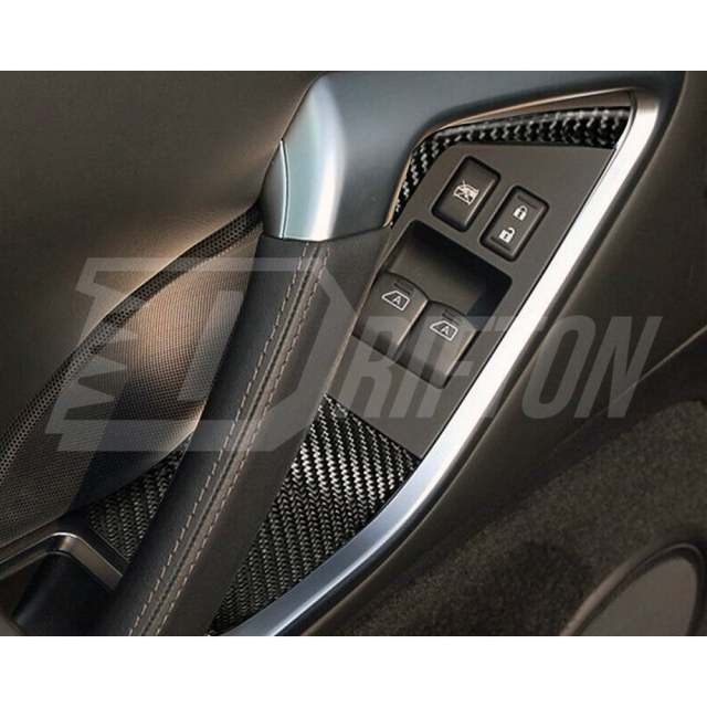 Dry Carbon Fiber Interiors Door Panel Cover Trim For Nissan R35 GTR 2008-2016