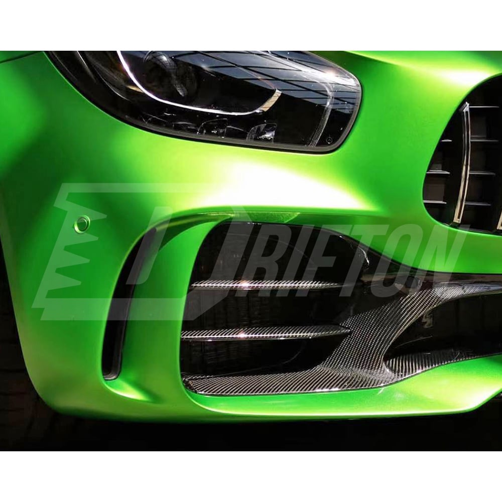 Carbon Fiber Front Bumper Side Vents Trims For Mercedes Benz AMG GTR 2015-2019