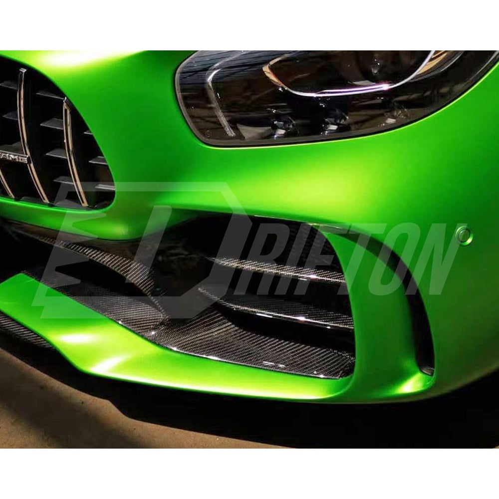 Carbon Fiber Front Bumper Side Vents Trims For Mercedes Benz AMG GTR 2015-2019