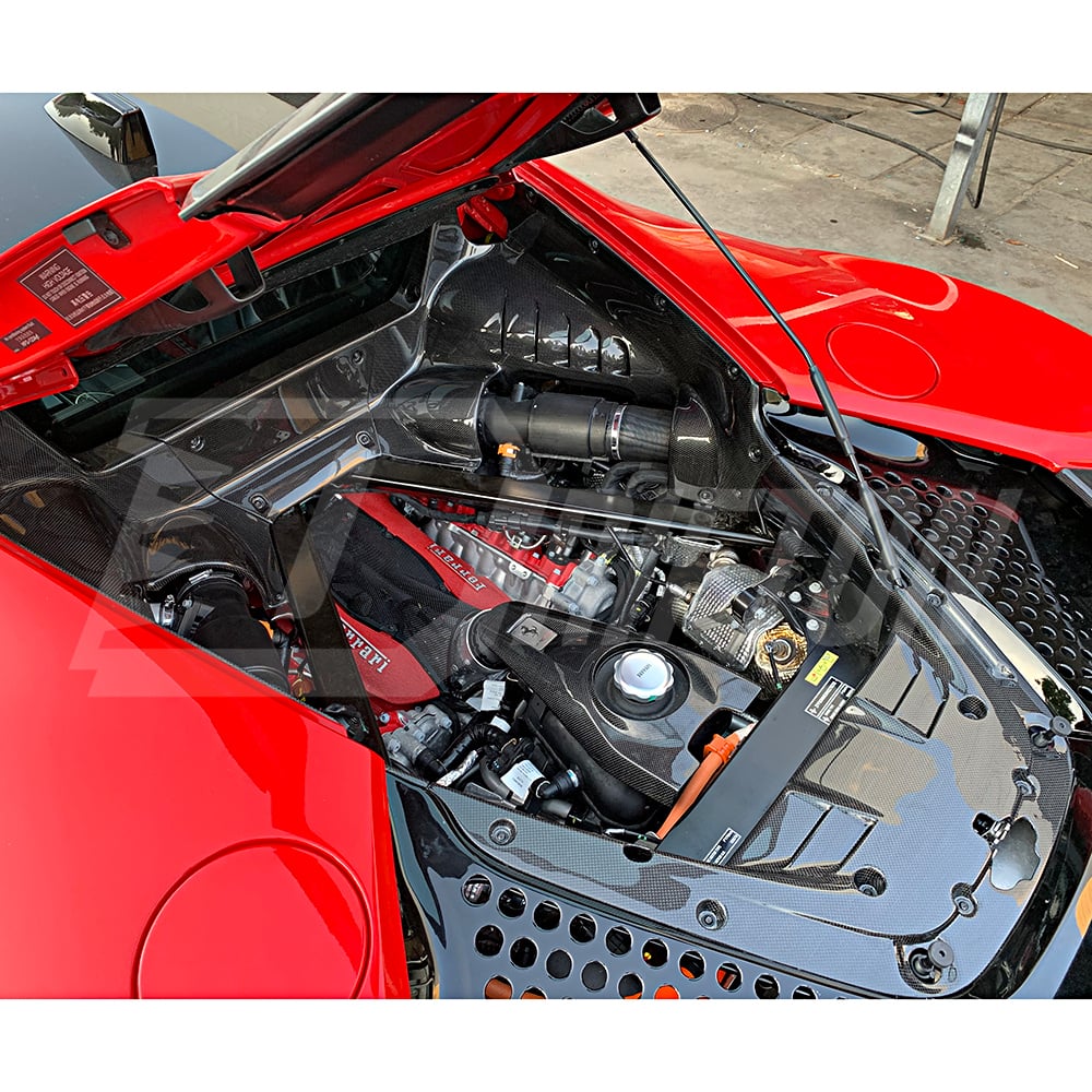 Dry Carbon Fiber Engine Compartment Cover Set For Ferrari SF90 Stradale