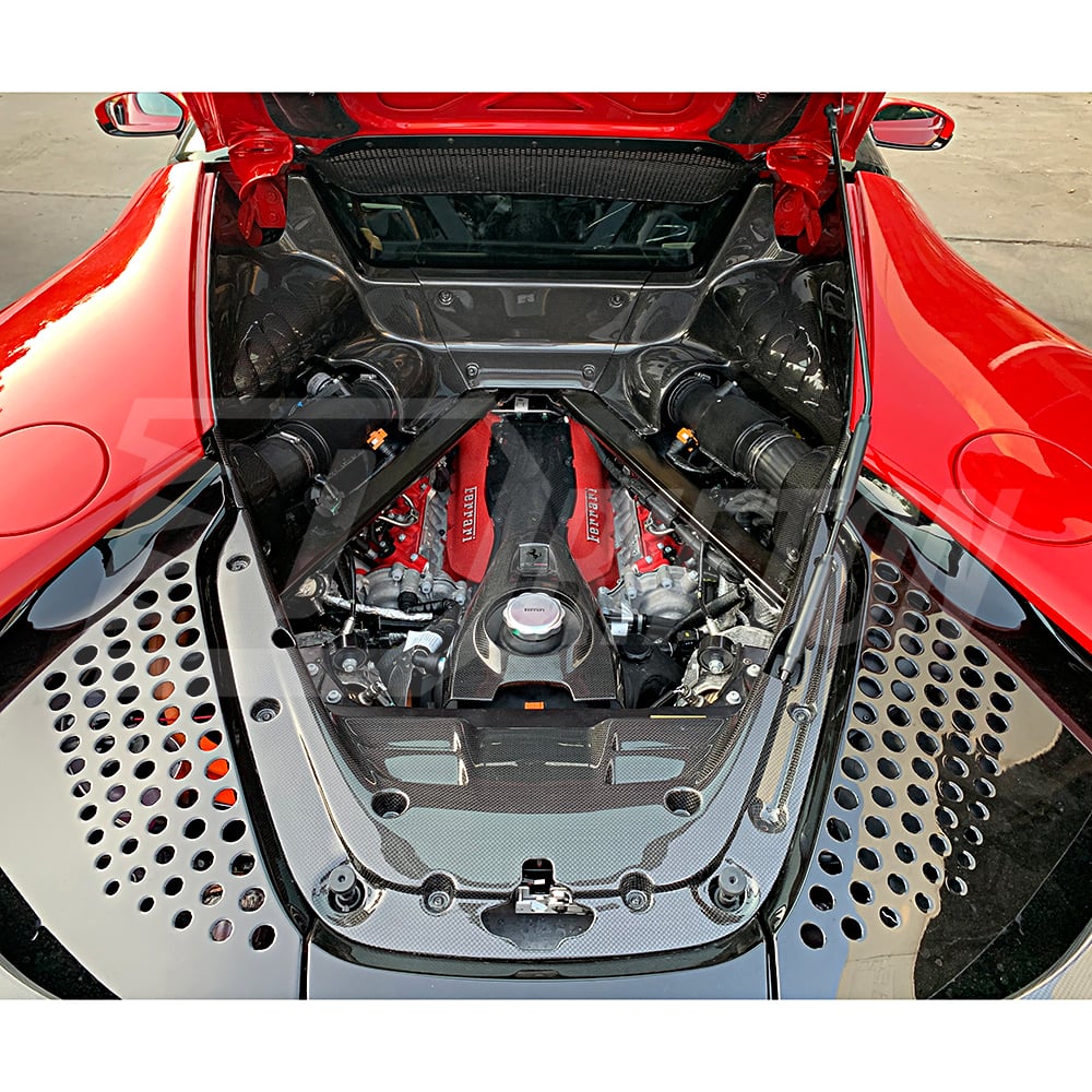 Dry Carbon Fiber Engine Compartment Cover Set For Ferrari SF90 Stradale