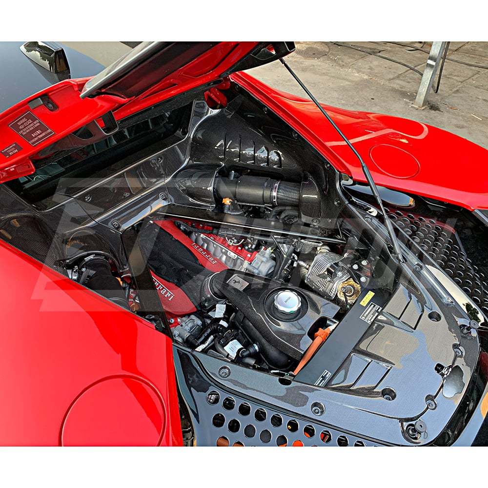 Dry Carbon Fiber Engine Compartment Cover Set For Ferrari SF90 Stradale