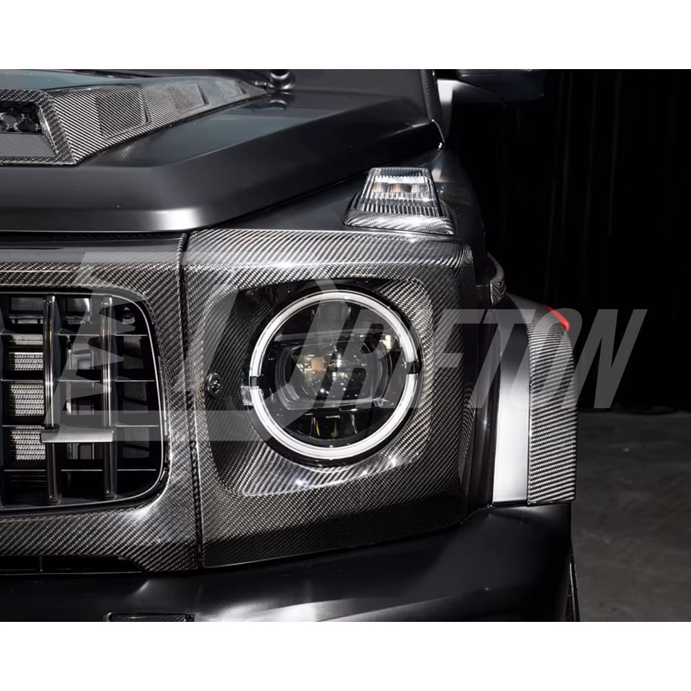 Dry Carbon Fiber Front Turn Singal Lihgt Frame Cover For Mercedes Benz G-Class W465 G63 AMG 2024-ON