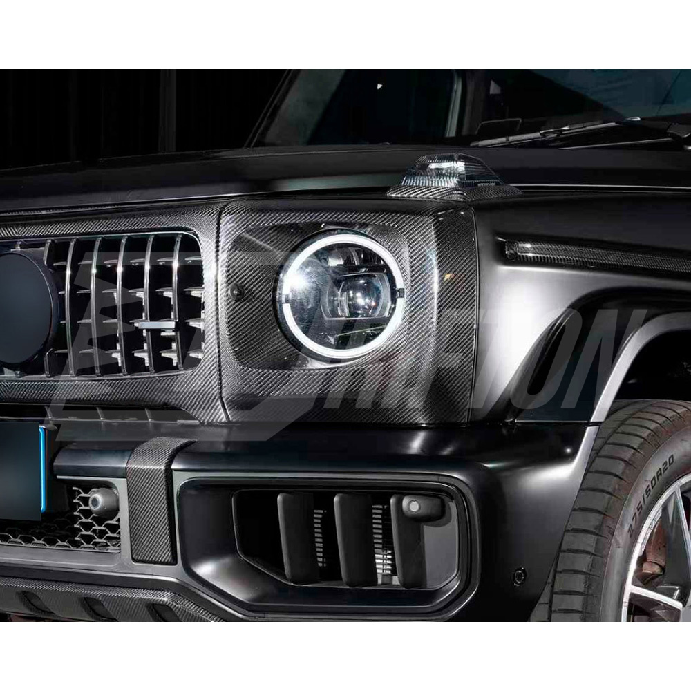 Dry Carbon Fiber Headlights Frame Cover For Mercedes Benz G-Class W465 G63 AMG 2024-ON