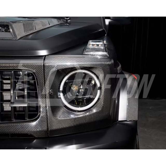 Dry Carbon Fiber Front Turn Singal Lihgt Frame Cover For Mercedes Benz G-Class W465 G63 AMG 2024-ON