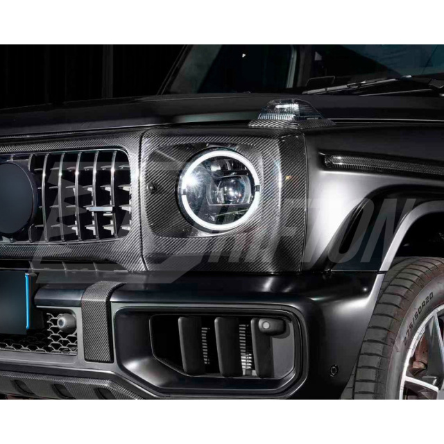 Dry Carbon Fiber Headlights Frame Cover For Mercedes Benz G-Class W465 G63 AMG 2024-ON