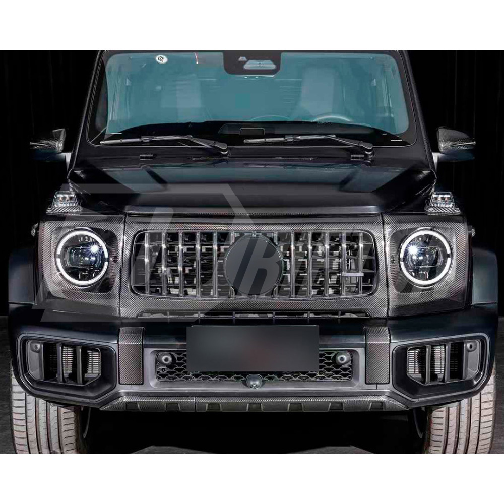Dry Carbon Fiber Headlights Frame Cover For Mercedes Benz G-Class W465 G63 AMG 2024-ON