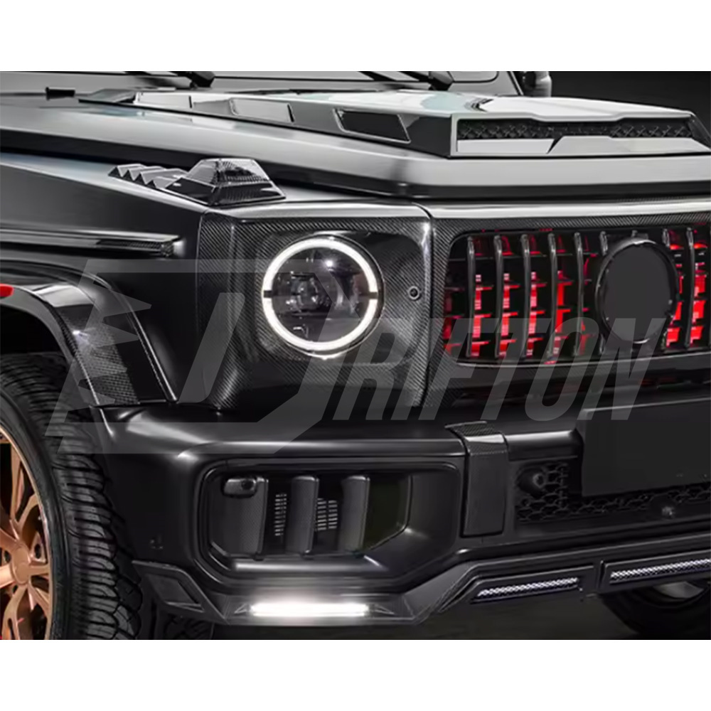 Dry Carbon Fiber Headlights Frame Cover For Mercedes Benz G-Class W465 G63 AMG 2024-ON