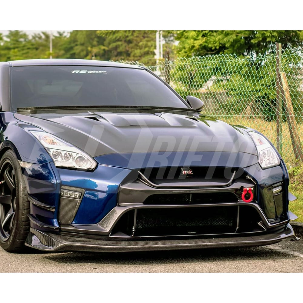Varis MY19 Style Glass Fiber Front Bumper With Carbon Fiber Front Lip For Nissan R35 GTR 2017-2019