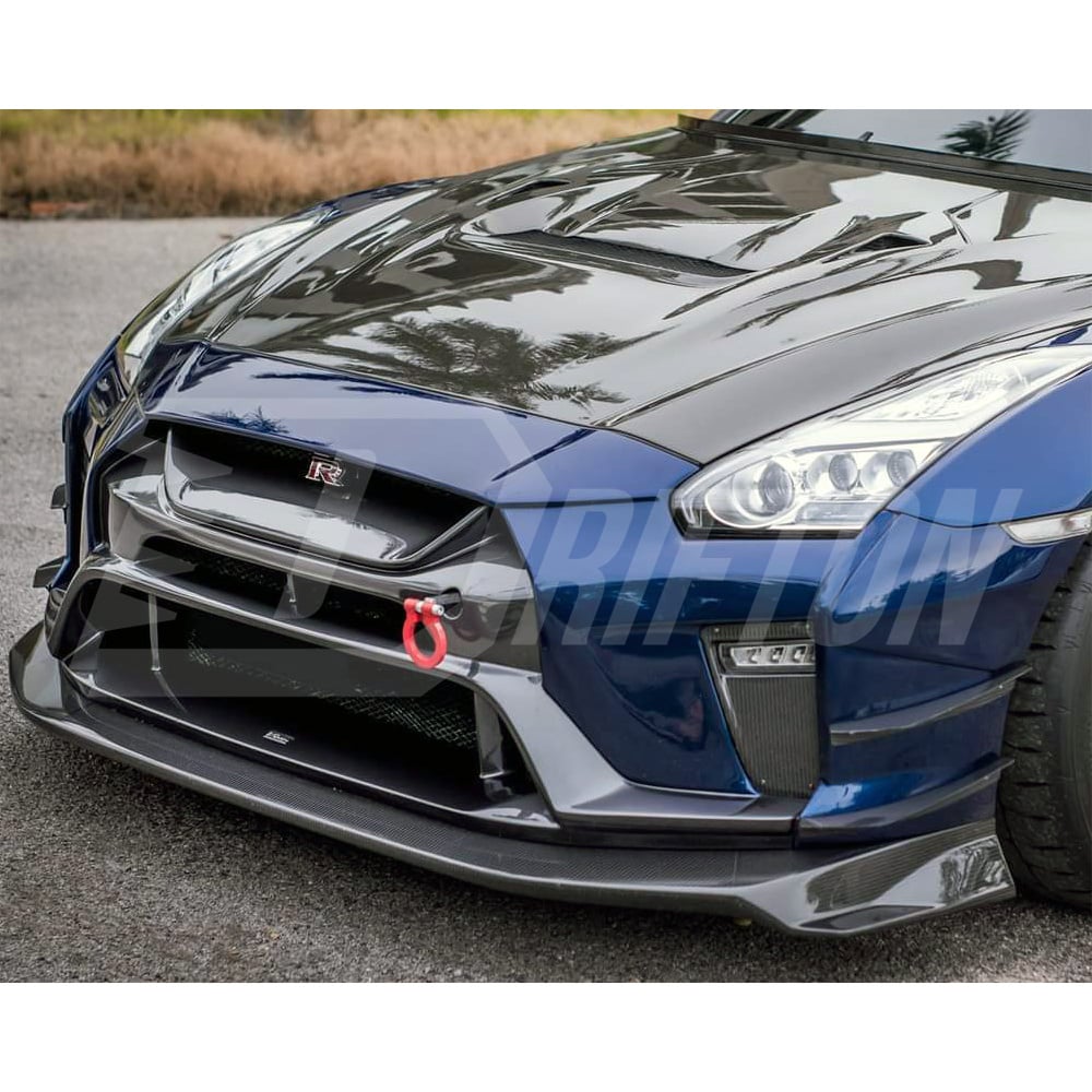 Varis MY19 Style Glass Fiber Front Bumper With Carbon Fiber Front Lip For Nissan R35 GTR 2017-2019