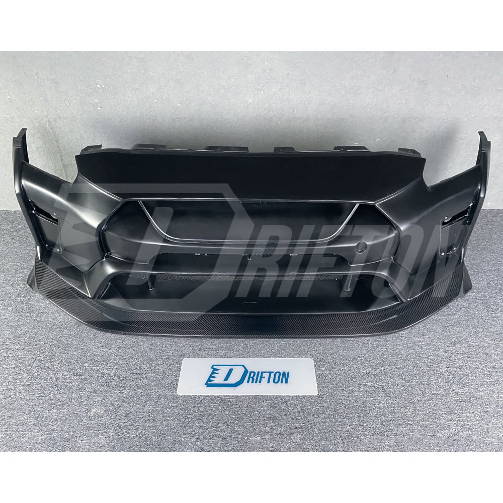Varis MY19 Style Glass Fiber Front Bumper With Carbon Fiber Front Lip For Nissan R35 GTR 2017-2019