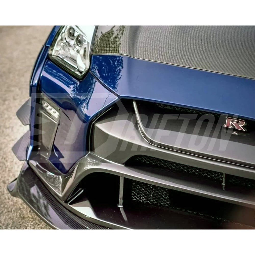 Varis MY19 Style Glass Fiber Front Bumper With Carbon Fiber Front Lip For Nissan R35 GTR 2017-2019