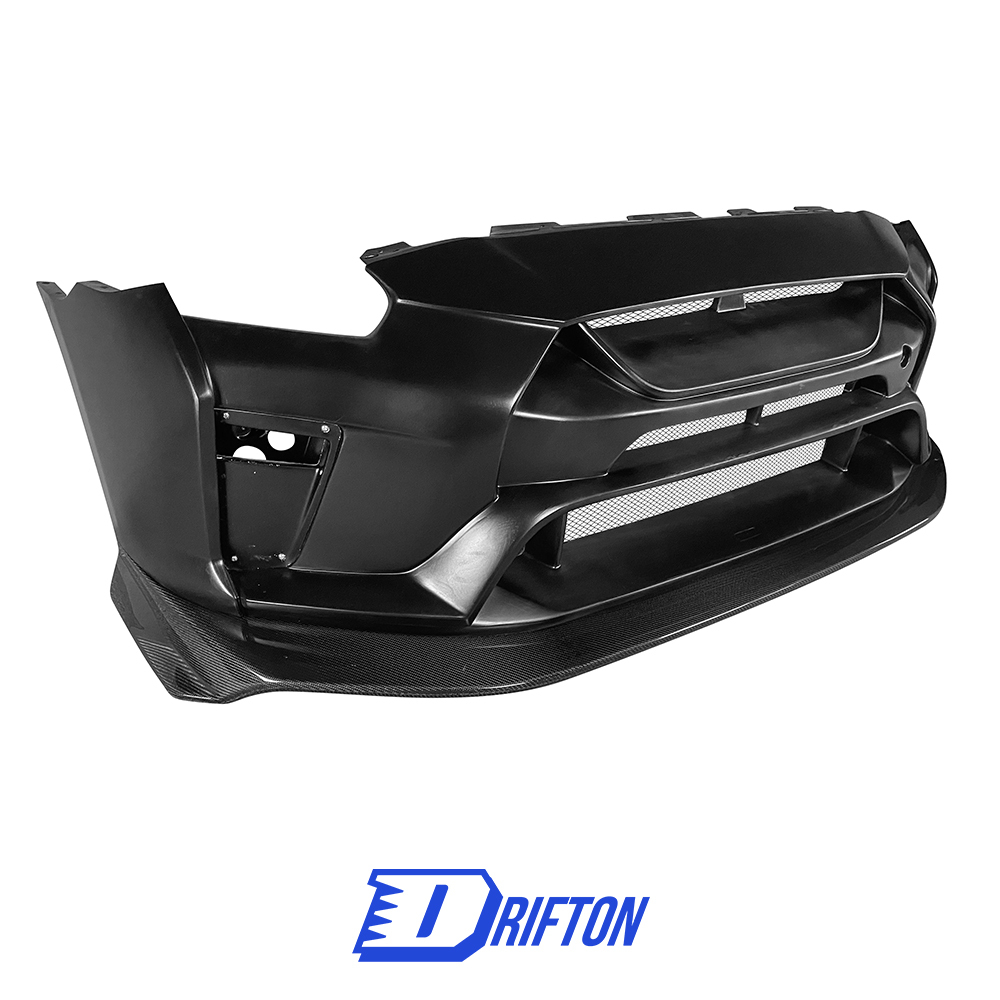 Varis MY19 Style Glass Fiber Front Bumper With Carbon Fiber Front Lip For Nissan R35 GTR 2017-2026