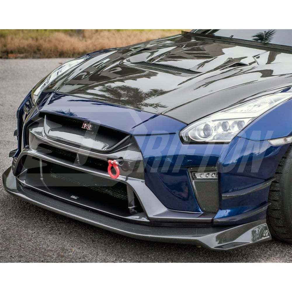 Varis MY19 Style Glass Fiber Front Bumper With Carbon Fiber Front Lip For Nissan R35 GTR 2017-2026