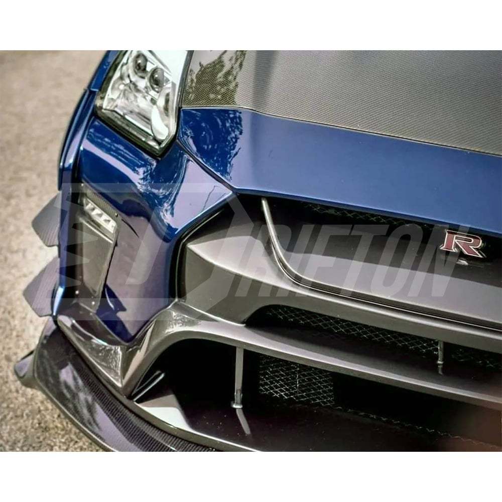 Varis MY19 Style Glass Fiber Front Bumper With Carbon Fiber Front Lip For Nissan R35 GTR 2017-2026