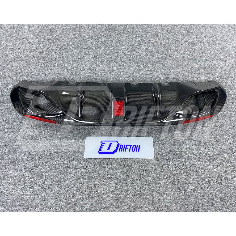 Carbon Fiber Rear Diffuser With Light For Alfa Romeo Giulia Base Ti 2016-2023