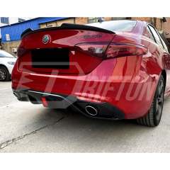Carbon Fiber Rear Diffuser With Light For Alfa Romeo Giulia Base Ti 2016-2023
