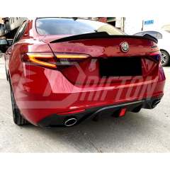 Carbon Fiber Rear Diffuser With Light For Alfa Romeo Giulia Base Ti 2016-2023