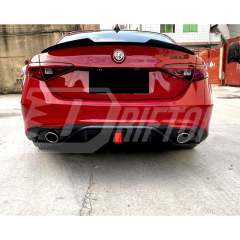 Carbon Fiber Rear Diffuser With Light For Alfa Romeo Giulia Base Ti 2016-2023