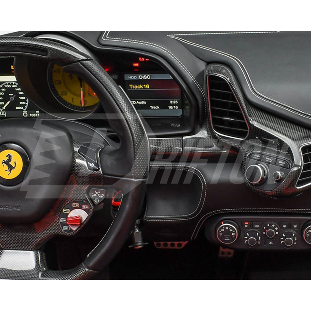Dry Carbon Fiber Interiors Kits Right And Left Dash Trim Caps For Ferrari 458 Italia Spider 2009-2015