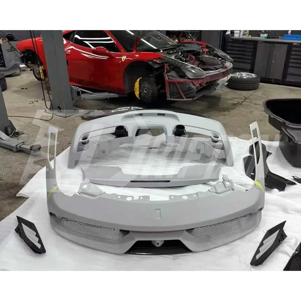 Speciale Style Dry Carbon Fiber With Portion Primer Front Bumper For Ferrari 458 Italia Spider Speciale 2009-2015
