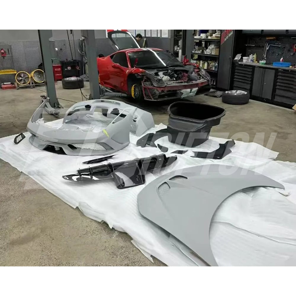 Speciale Style Dry Carbon Fiber With Portion Primer Front Bumper For Ferrari 458 Italia Spider Speciale 2009-2015