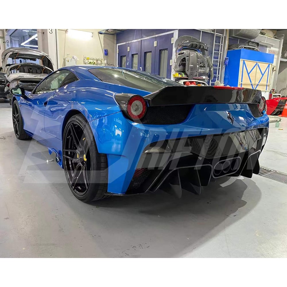 Vorsteiner Style Half Carbon Fiber Rear Bumper With Exhaust Tips For Ferrari 458 Itaia Speciale 2009-2015