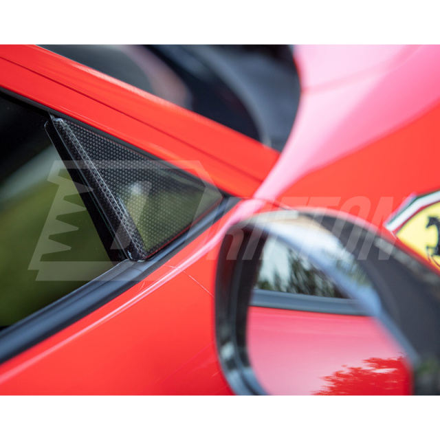 Dry Carbon Fiber Door Triangle Panels Trim For Ferrari 458 Italia Spider 2009-2015