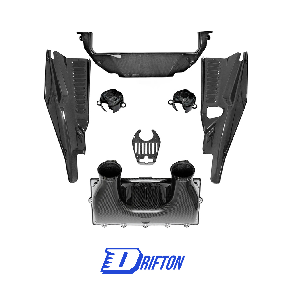 Dry Carbon Fiber Engine Bay Cover Set For Ferrari 458 Italia Speciale 2009-2015