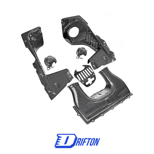 Dry Carbon Fiber Engine Bay Cover Set For Ferrari 458 Spider 2009-2015